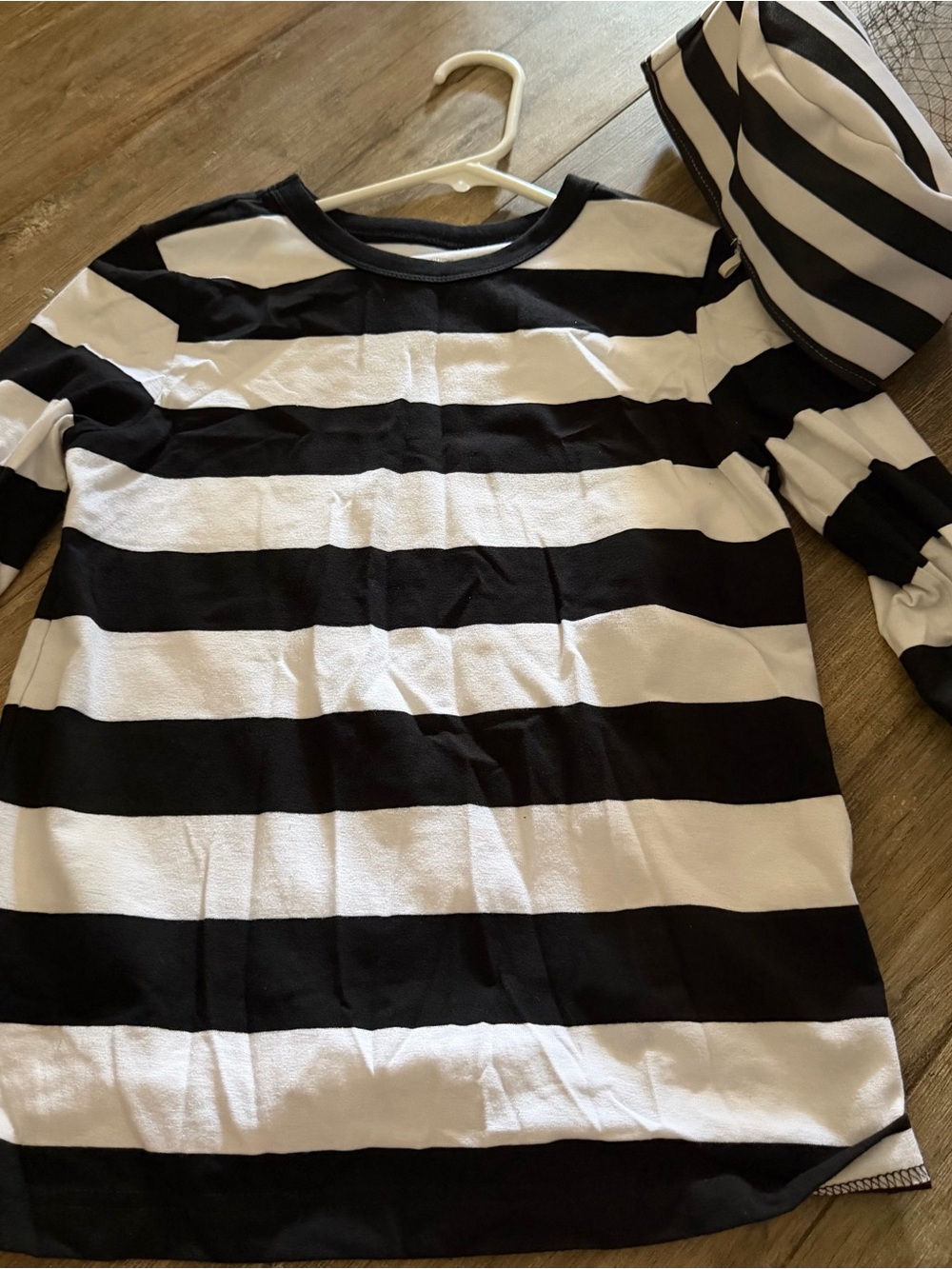 Kids Black and White Striped Pajama Top - Classic Cozy Sleepwear